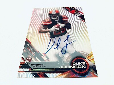 Duke Johnson 2015 Topps High Tek Silver Wave Refractor Rookie Autograph #106
