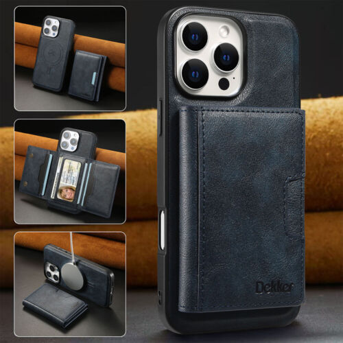 Cartera Magnética Desmontable De Lujo Flip Cover Funda De Cuero Para Móvil iPhone - Imagen 11 de 19