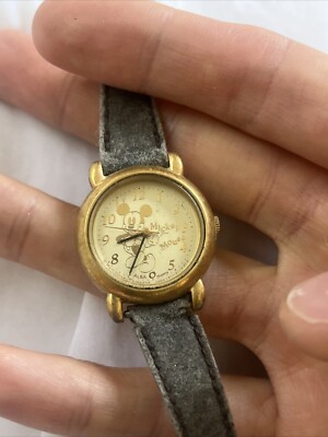 SEIKO ALBA Disney Classic Mickey Mouse Watch Quartz Fragile Band - FOR PARTS!
