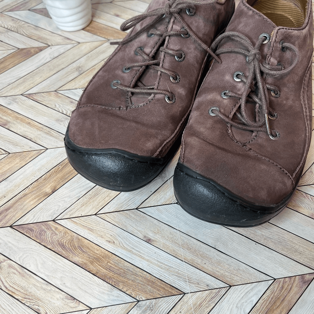 Keen scarpe con lacci donna marroni in pelle