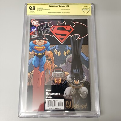 Superman / Batman 21 CBCS NOT CGC 9.8 2X Signed McGuinness & Loeb DC Comics 2005