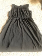American Eagle Outfitters size 8 black dress lace keyhole back whimsigoth