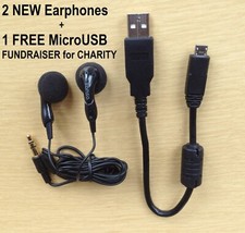 Genuine 2 New SANDISK Clip JAM Earphones Includes Free MicroUSB cord!For CHARITY