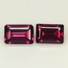 1.65 Ct & 6x4 mm _ Purple Pink Natural Rhodolite Garnet Octagon 2pc's Gemstones