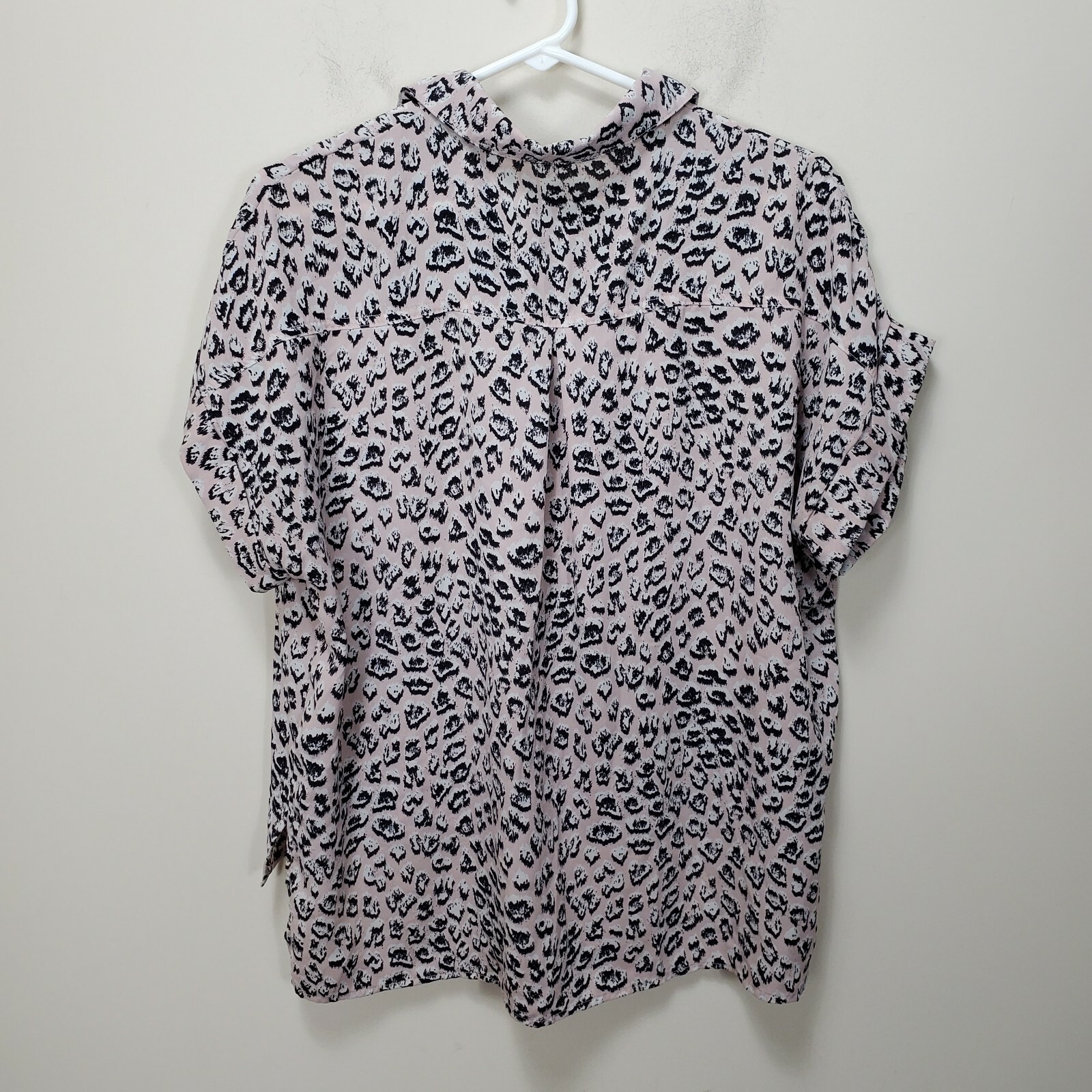 lulus pink leopard print top collar button up dol… - image 2