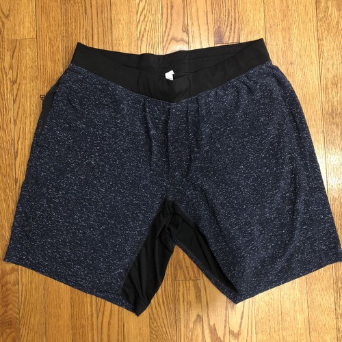 Mens Lululemon Athletic Shorts XXL Liner Black Grey Specks