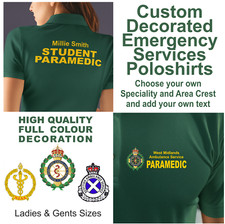 Custom Decorated Speciality & Area Ensign Emergency Services Premium Poloshirts