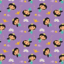 Camelot Fabrics Disney Princess Kawaii 85101909 1 Purple Jasmine Toss Cotton