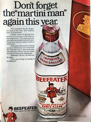 Vintage 1968 Beefeater Gin original color ad LI067