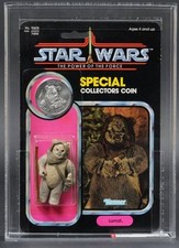 RARE   Vintage Kenner Star Wars AFA 85 Power Of The Force Lumat Clear Bubble