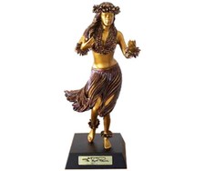 ALOHA Greeting Hawaiian Hula Girl Statue Kim Taylor Reece Bronze Color