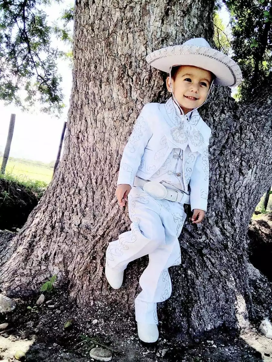 White charro top baptism outfit