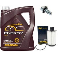 MotoröL Set 5W-30 5 Liter + ÖLfilter + ÖLablassschraube FüR Chevrolet Orlando
