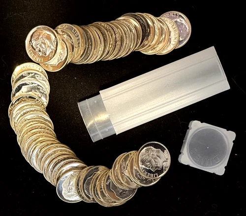 Roll (50) 1956 90% Silver Proof Roosevelt Dimes, UN-circulated