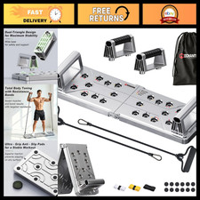 Aluminum Push Up Board with Resistance Bands, 1100 lb Capacity, Home Gym Equipme