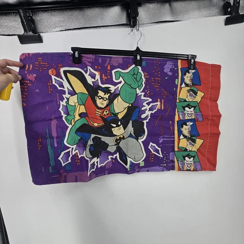 Vintage Batman Pillowcase  Robin Villian Joker Two Face Riddler  1995 Standard