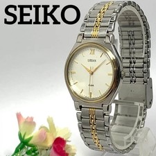 Seiko Alba URBAN Gold QZ Men's Watch Used Vintage Style SA608