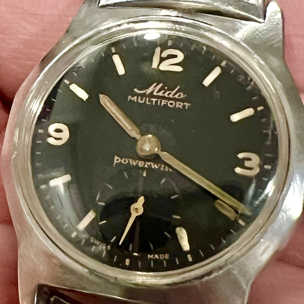 Vintage Mido Multifort Automatic Powerwind Sub Dial Military Swiss