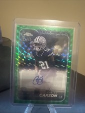 2024 Topps Chrome Green Geo Refractor Dallas Cowboys CAELEN CARSON AUTO RC # /99