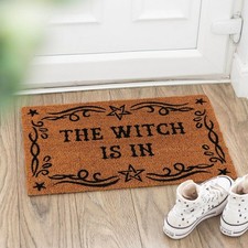 The Witch Is In Doormat - Natural Coir Halloween Welcome