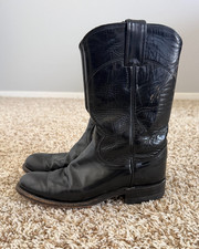 Justin Cowboy Boots Women's 5.5 B Black Leather Cora Western L3703 Made In USA