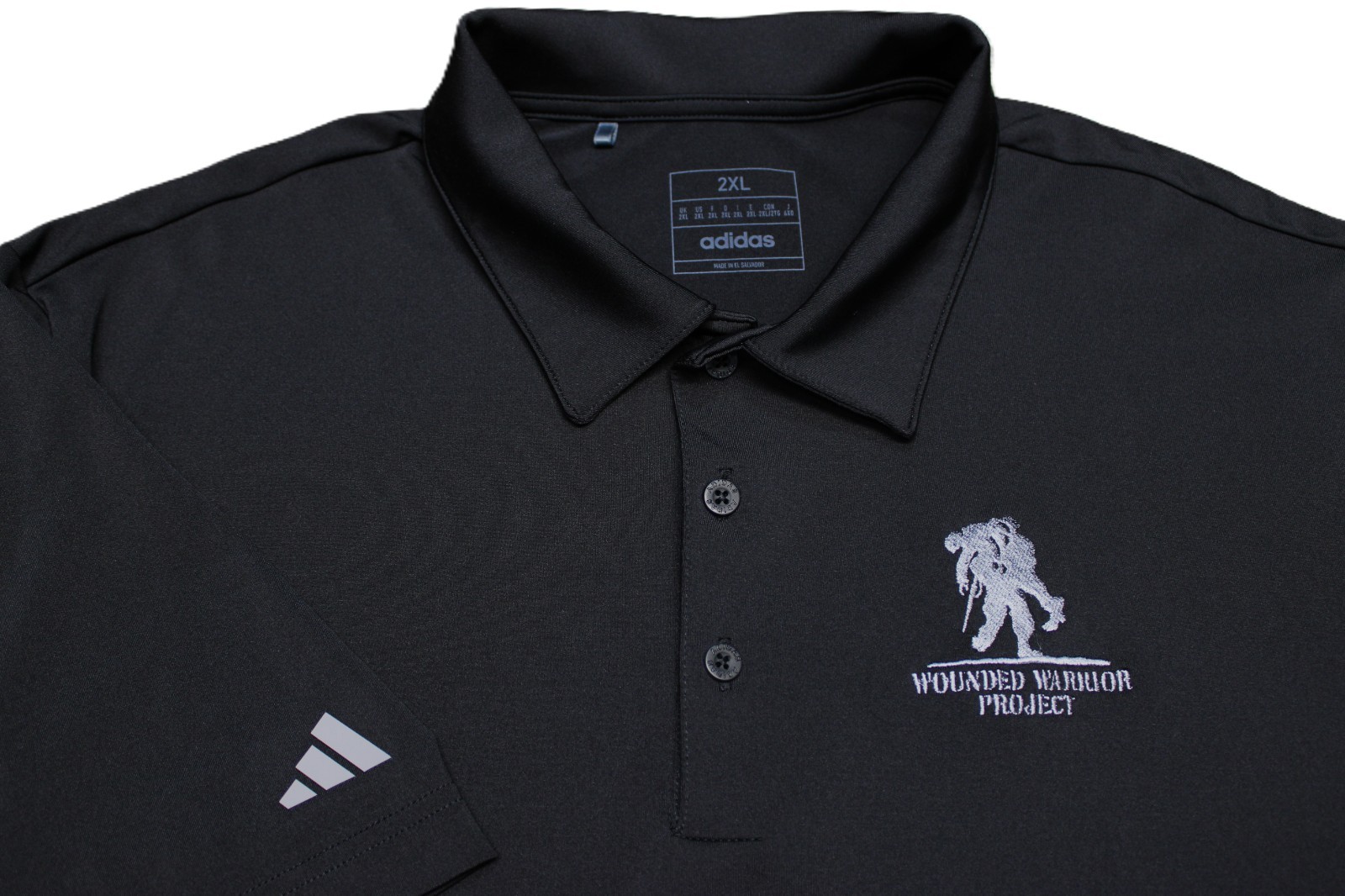 Adidas Stretch Poly Spandex Golf Shirt--2Xl--Wounded Warrior Project--Nwot!!!