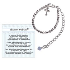 Cherished Moments Baptism to Bride Cross Bracelet for Boys - Sterling Silver
