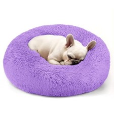 Cozy Calming Donut Bed for Small Dogs  Cats, Washable Fluffy Comfort