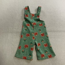 Carter's Vintage Baby Overalls 12 Months 19-22 Pounds Green Red Elephants AOP