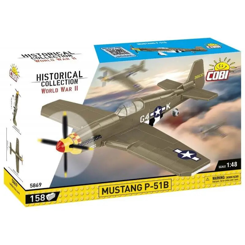 MUSTANG P-51 COBI-5869 avion miniature historique en briques pour collectionneur