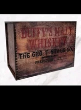 George T. Stagg Wooden Box - Stagg Bourbon Wood Advertising Crate Display