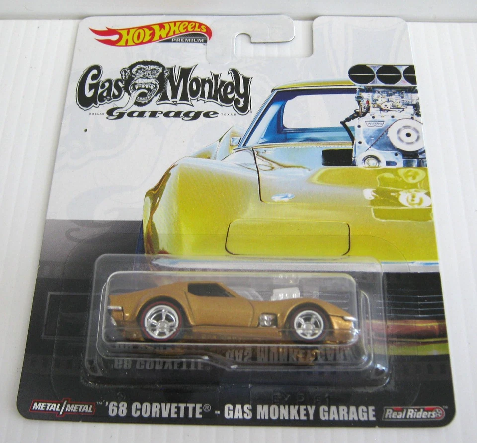 Hot Wheels Premium - Gas Monkey Garage - Corvette 68 - 2018 - Real Riders Foto 2 de 3