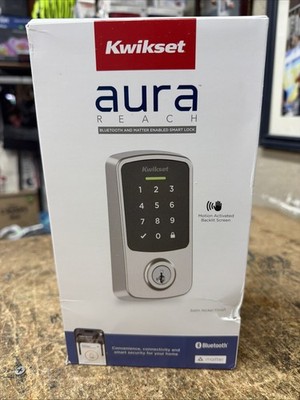 Kwikset Aura Reach Smart Deadbolt Matter Thread Satin Nickel 994000-001