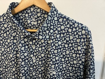 Rhoback Men s 3XL Blue White Floral Print Masters Golf Polo Shirt