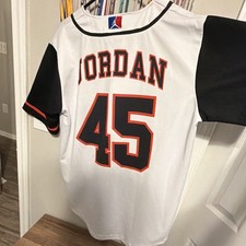 Michael Jordan Chicago Baseball Jersey 45 Button Front White/Black