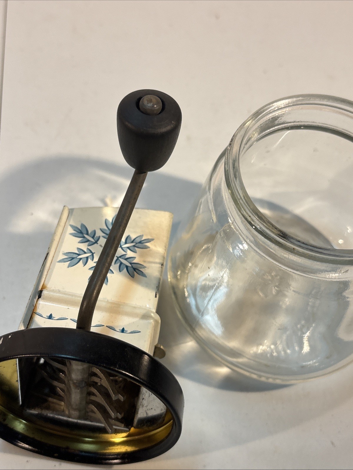 Vintage Androck #49 made In The Usa Chopper, Grinder Glass Jar ￼