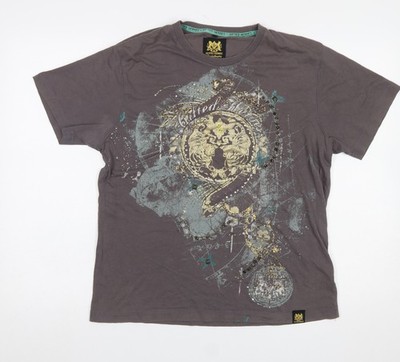 Gifted Heroes Unisex Grau Baumwolle Grafik T-Shirt M