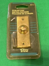 Vintage Trine Push Button Brass Doorbell #857...