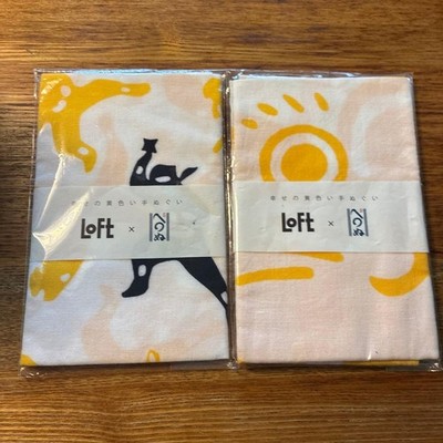 Japanese tenugui towel Kamawanu Tenugui Loft Limited Set of 2 Ninja Lucky Cat