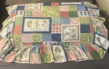 New 2Medley Plisse Patchwork Designed Floral Standard Size Pillow Shams 20 X 26