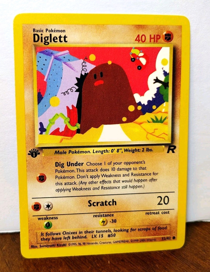 POKEMON DIGLETT 52/82 1ST EDITION TEAM ROCKET NM NEAR MINT