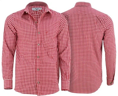 Herren Trachtenhemd Trachten Hemd Herren karo rot weiss kariert Grösse S - 4 XL - Bild 1 von 4