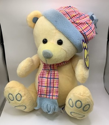 Card Factory Cuddles Collection cremefarben NEU Teddybär mit Mütze Schal Plüsch 11 Zoll