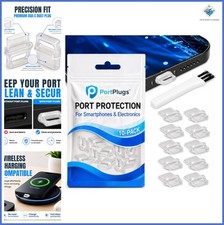 USB C Dust Plugs 10 Pack with Cleaning Brush, Clear Easy Grip Tabs