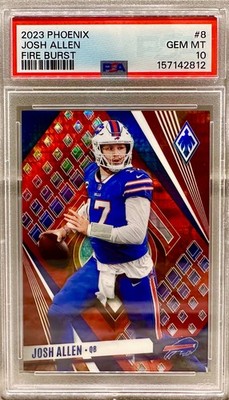COLOR & JERSEY NUMBER MATCH! 2023 Phoenix Josh Allen Fire Burst 17/340! PSA 10!