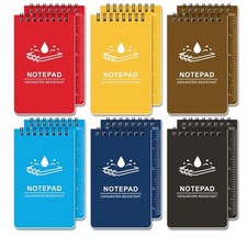 12 Pack Waterproof Pocket Notebook 3x5 Notepad Weatherproof Mini Spiral