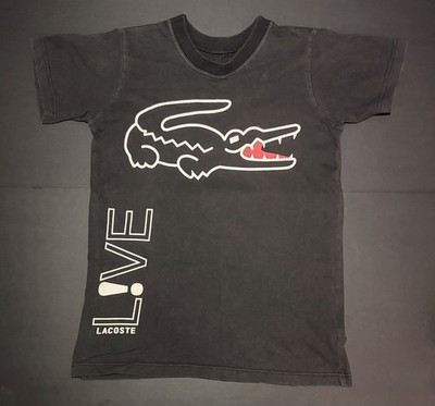 LACOSTE LIVE! T-SHIRT KIDS Sz 8 YOUTH BLACK SUPER RARE HTF