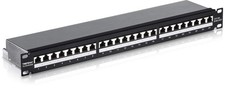 TRENDnet 24-Port Cat6A Shielded Patch Panel 1U 10G Ready Cable Management Black