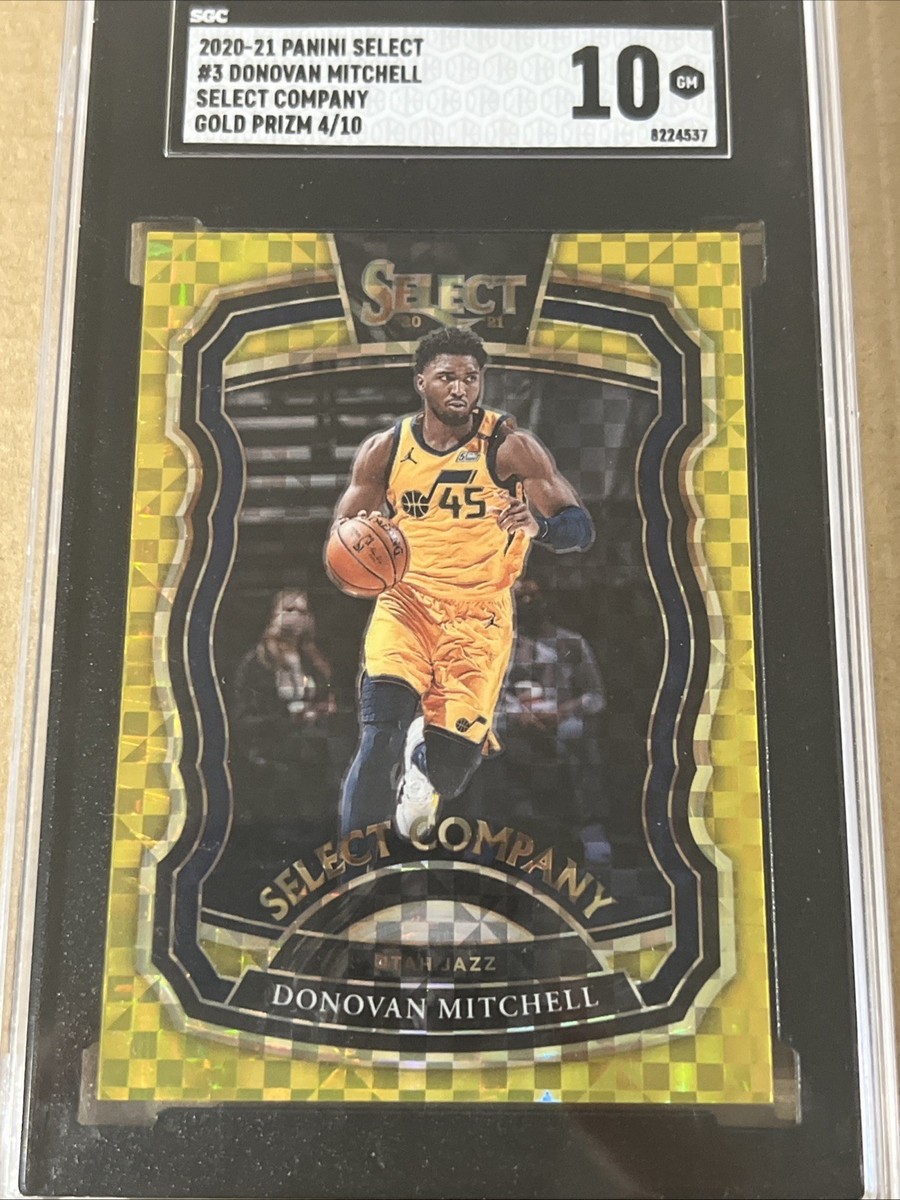 2020-21 Panini Select Donovan Mitchell Select Company Gold Prizm 