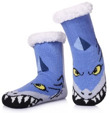 Kids Girls Boys Slipper Socks Soft Thick Cozy Fuzzy Animal Anti-Slip Winter T...